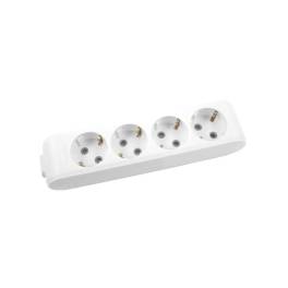 Cap prelungitor, 4 posturi, schucko, 16A, 3500W, alb,P-XB4/FF