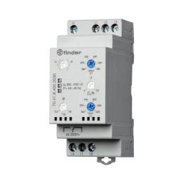 Releu de suprav. tensiune trifazată, supra+sub-tensiune, succesiune faze, lipsă fază, asimetrie, lipsă neutru, reglabil, 1C, 6A, AgNi, Finder 70.41.8.400.2030