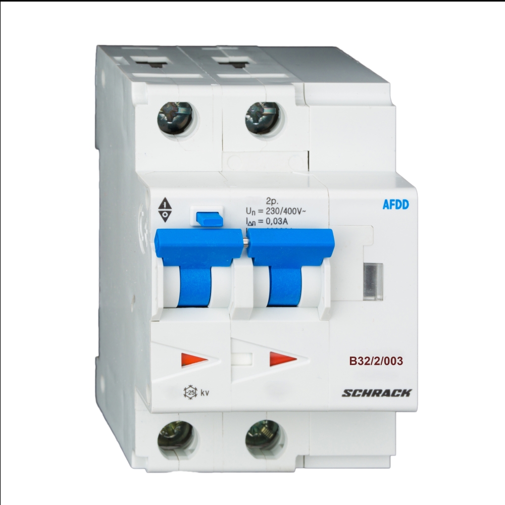 AFDD, seria Lisa, B 32 A, 2 poli, 30mA, A/cu temp., 6kA, Schrack BA268232--