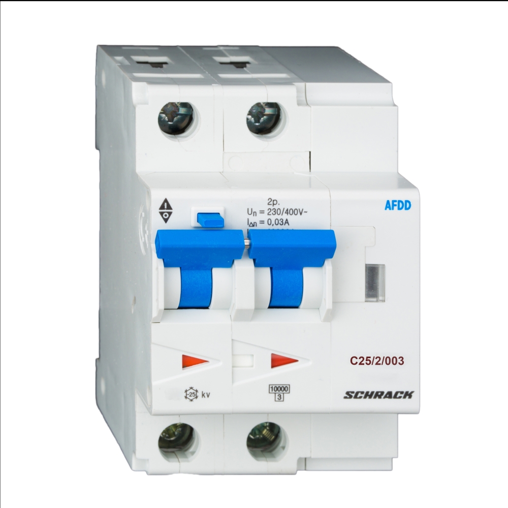 AFDD, seria Lisa, C 25 A, 2 poli, 30mA, tip AC, 10kA, Schrack BA617925--