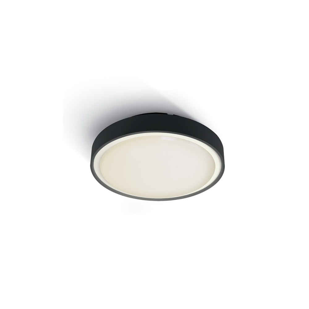 Plafoniera Berry I, 12W, E27, 100-240V, IP65, IK08, plastic, negru, LID15106--, Schrack