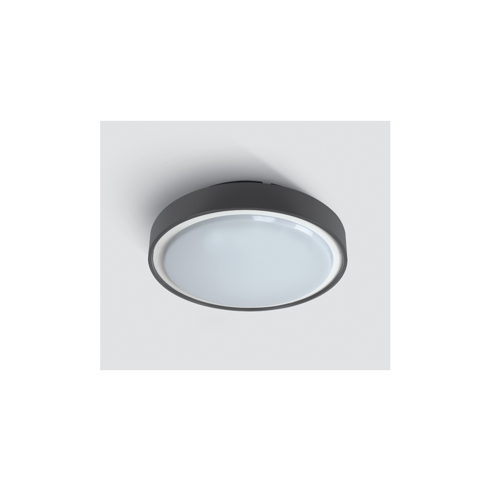 Plafoniera Berry LED 24W, 3000K, 1440lm, 230V, IP65, plastic,anthracite, Schrack LID13904--