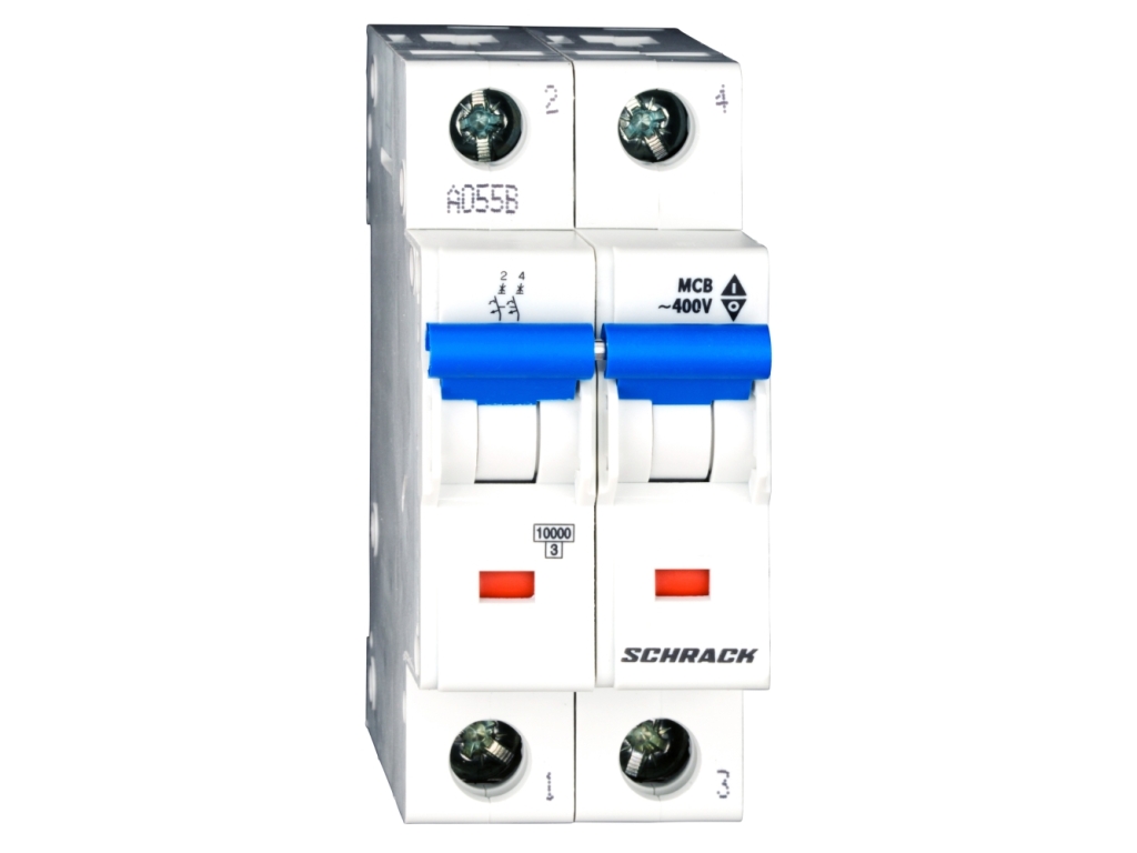 Intreruptor automat (MCB) B, 2A, 2P, 40°C, 10kA, Schrack BM018202ME