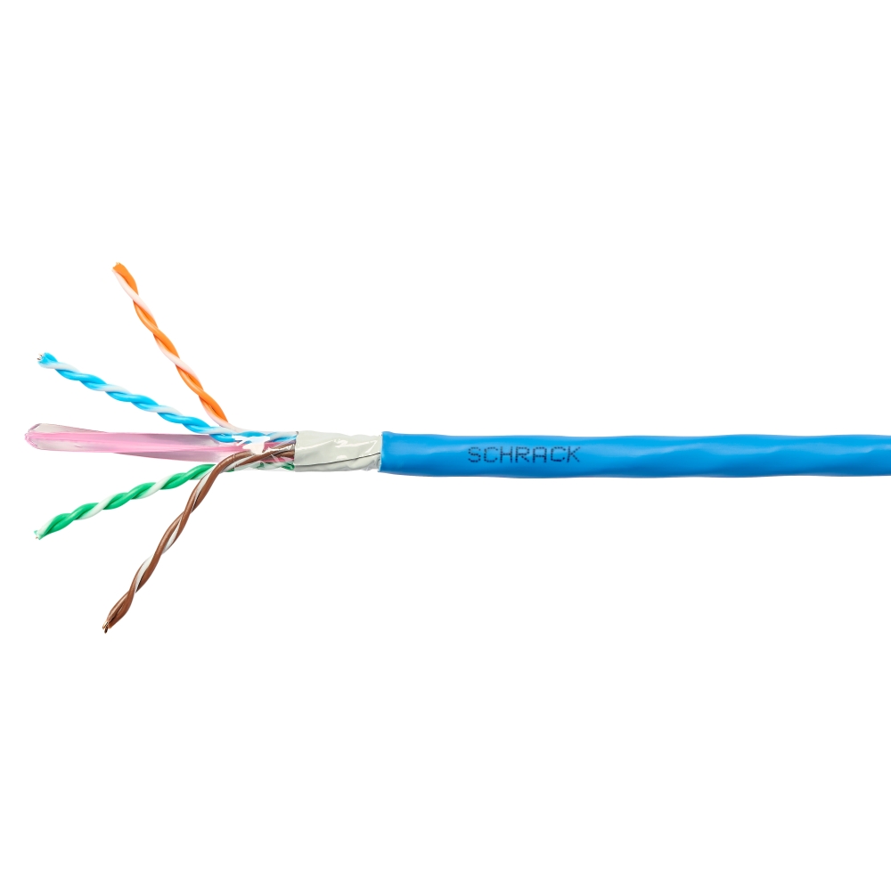 Cablu U/UTP Cat.6a, 4x2xAWG23/1, 500MHz, LS0H, Eca, albastru       Pret/100m, HSKU423EB5, Schrack
