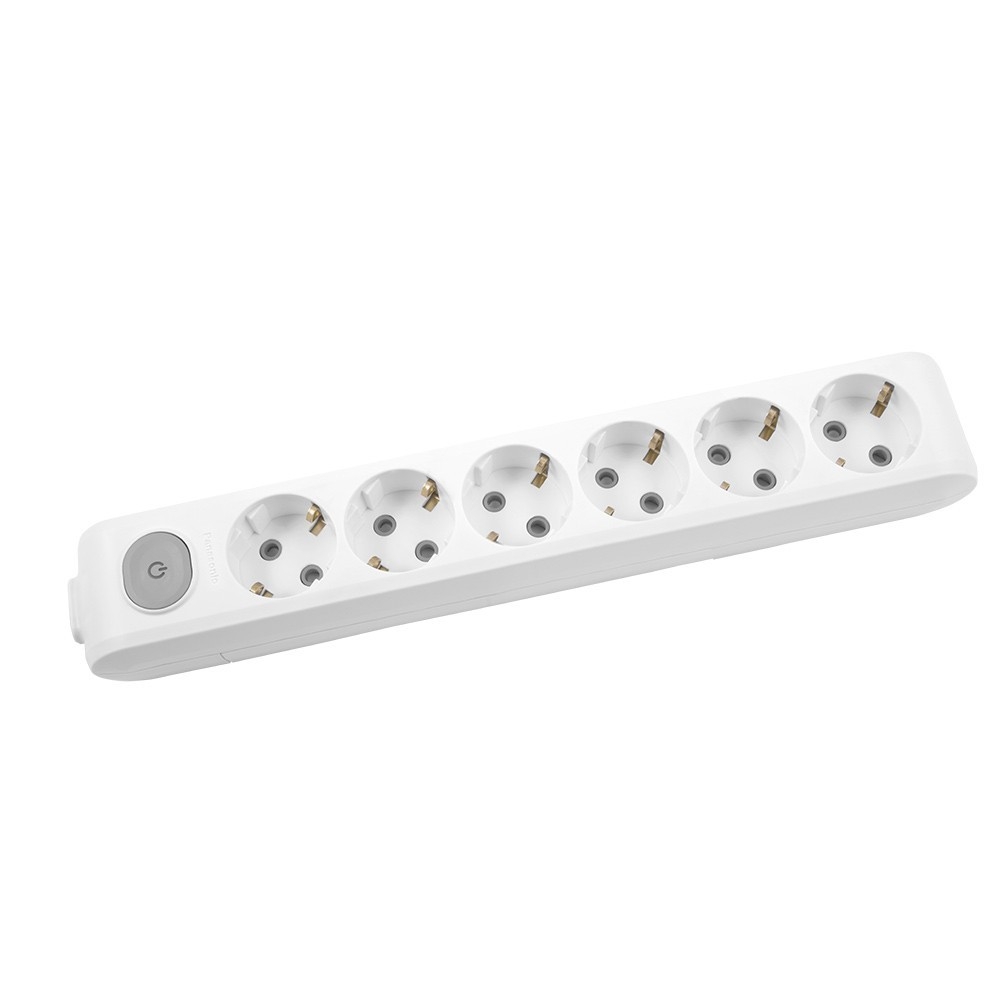 Cap prelungitor 6P, Schuko, cu &icirc;ntrerupător, 16A, 3500W