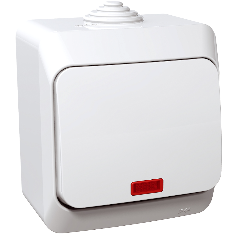 Cedar Plus, intrerupator simplu cu indicator luminos, 16A, alb, WDE000514, Schneider