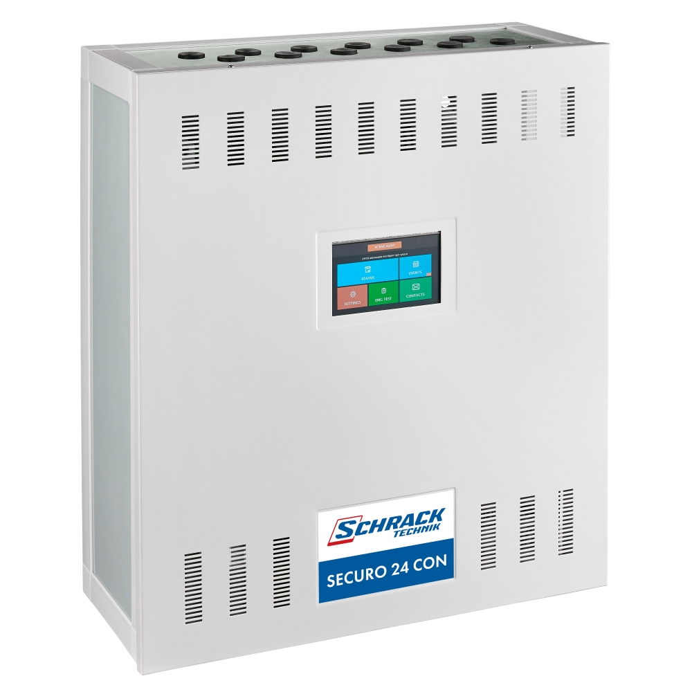 Centrala emergenta 24V DC SECURO 24 CON pt 1h 6/20 cu bat, NCCB2461-S, Schrack