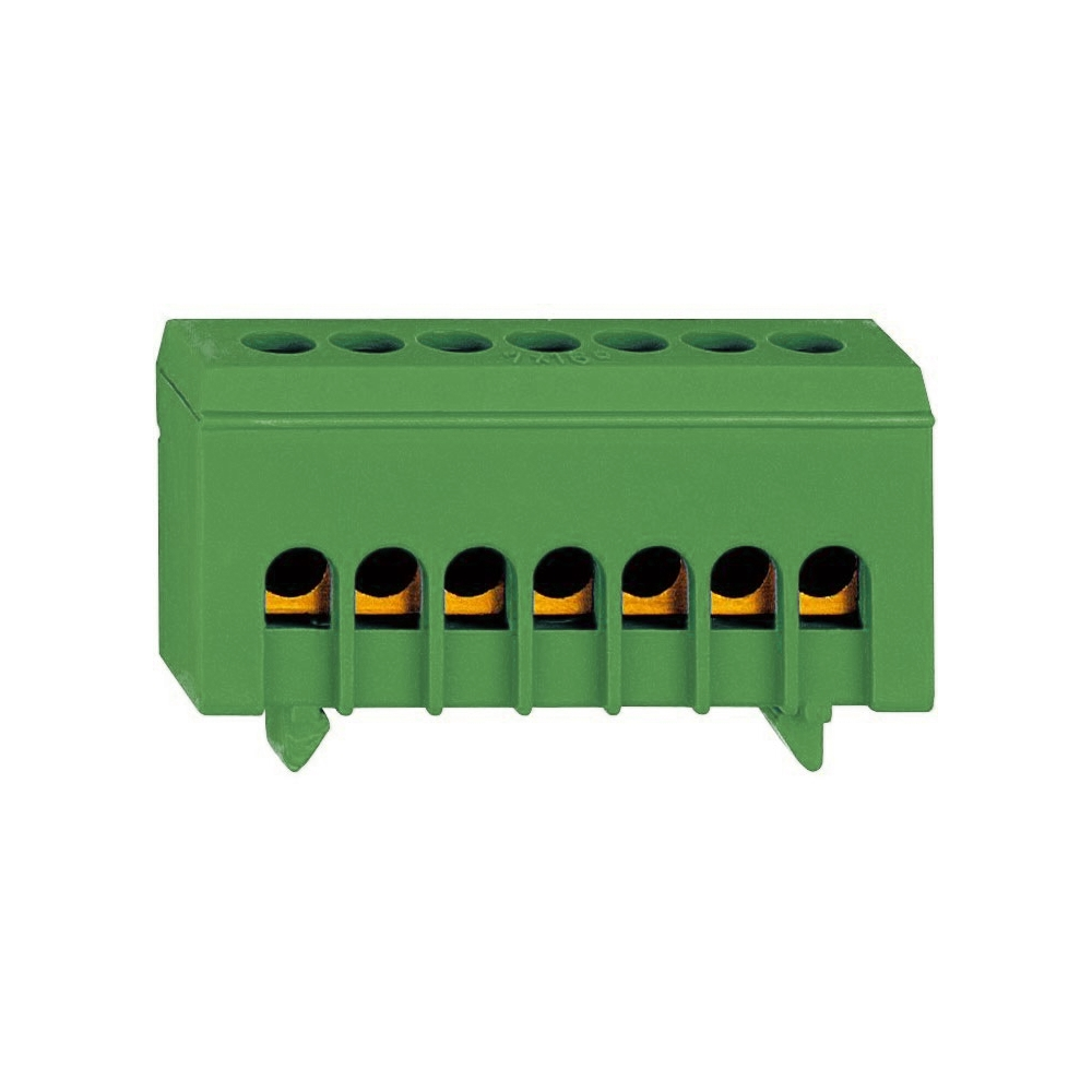 Clemă impamantare, (verde), cu 7 derivatii, izolata, Schrack IK021037I-