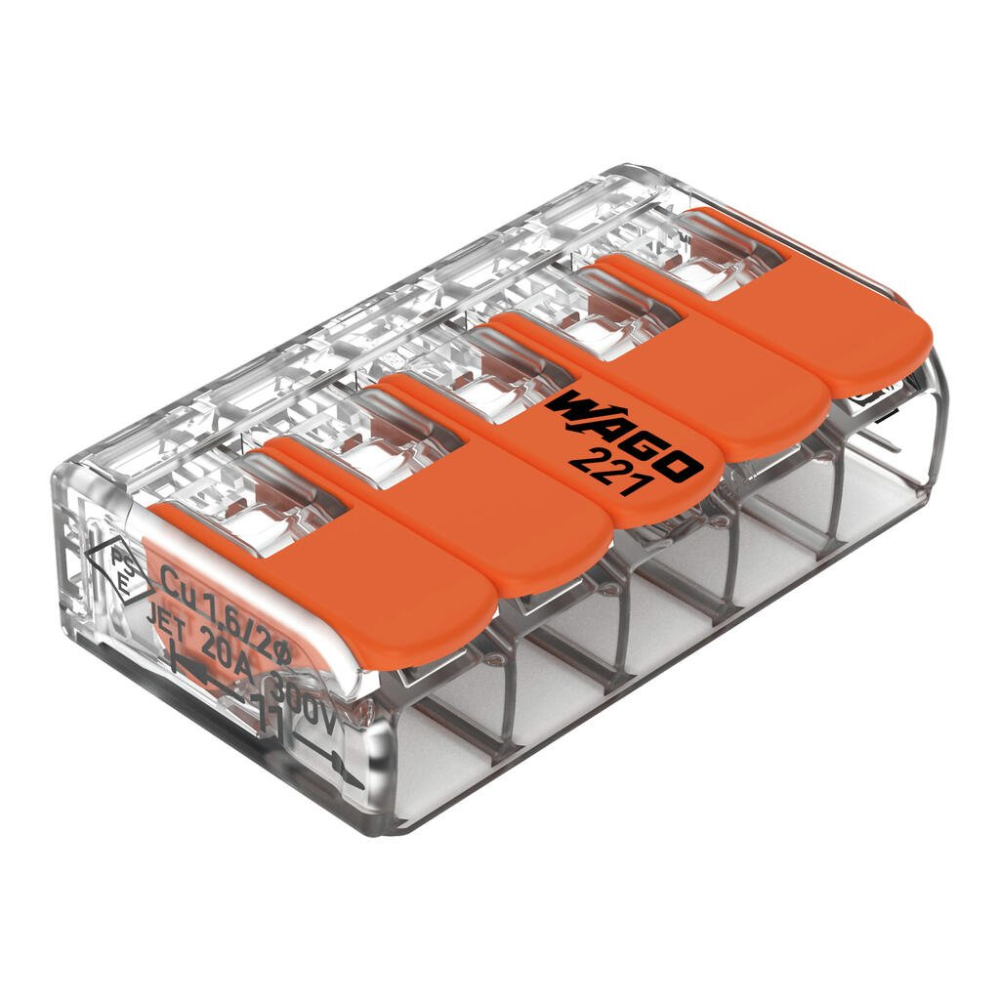 Conector Wago 221-415, compact, 5 fire, 0.02-4 mmp