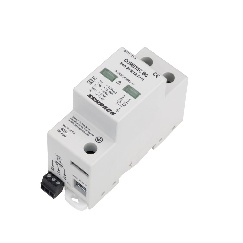 Descarcator COMBTEC BC 2+0 275/12,5+contact auxiliar, Schrack IS211221-A