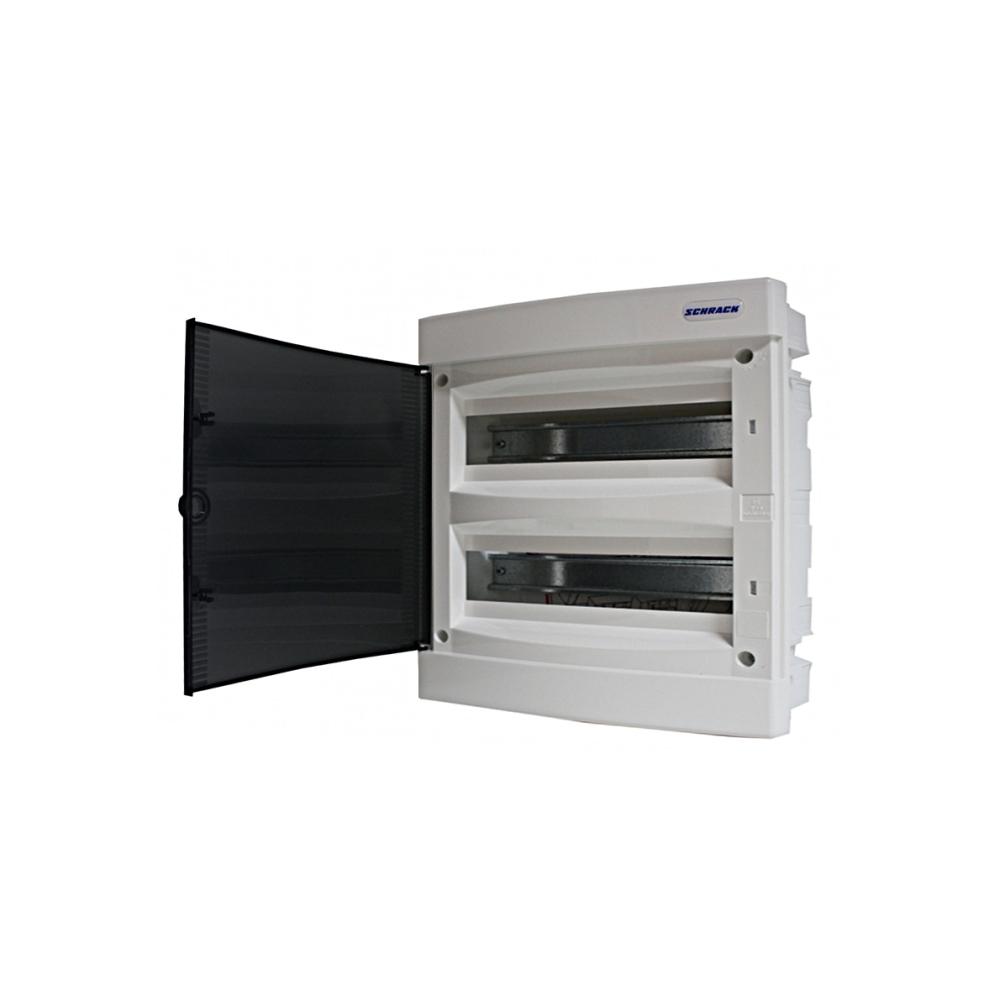 Dulap distributie &icirc;ncastrat, 2 randuri, 36UH, uşă transparenta, Schrack, BK080006--