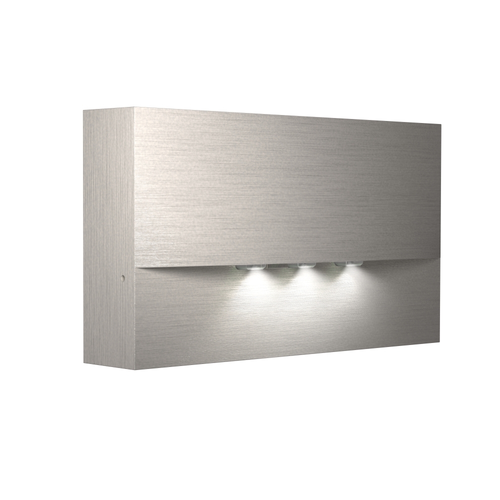 Emergency lum. WAF stainless steel look 3x1W ERT-LED 3h 230V, NLWAFE433S, Schrack