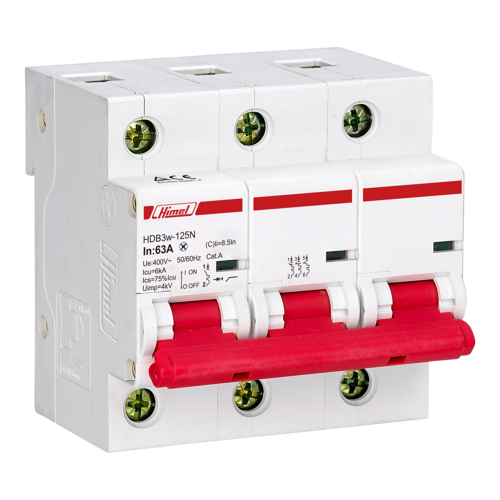 Intreruptor automat  C, 3P, 6kA, 100A, HDB3W125N3C100, Himel