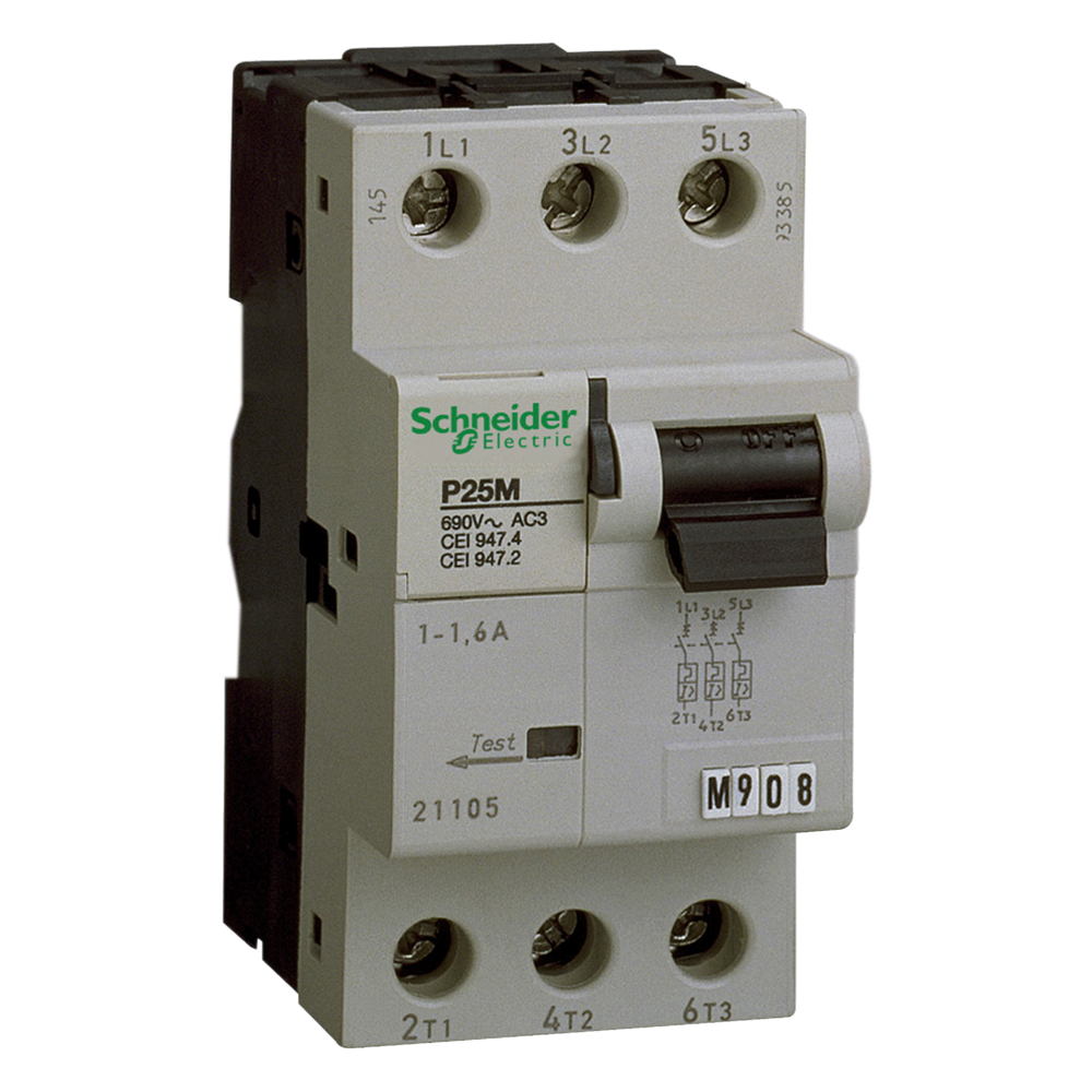 Intreruptor automat motor P25M, 25A, 3P, 3D, unitate declansare magnetica, 21113, Schneider