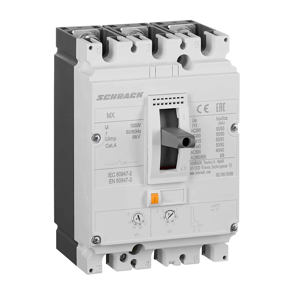 Intreruptor automat Tip EN, 3 poli, 50kA, 100A, MX210232--, Schrack
