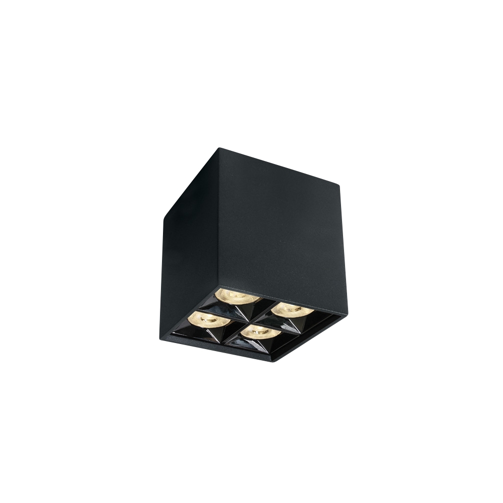 Kiko Square F LED, 15W, 1200lm, 3000K, 38&deg;, 220-240V, IP20, negru, Schrack LID16001--