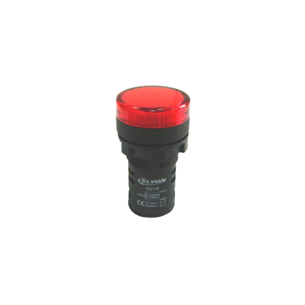 Lampa semnalizare, rosu, 22mm, cu buzzer, 220 VAC, Elvon 15219