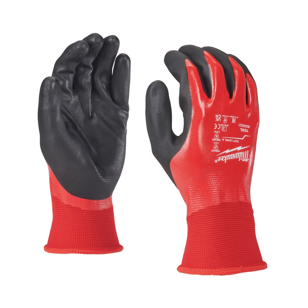 Manusi antitaiere Milwaukee 4932493220, 9/L, cu ranforsare dubla din nitril