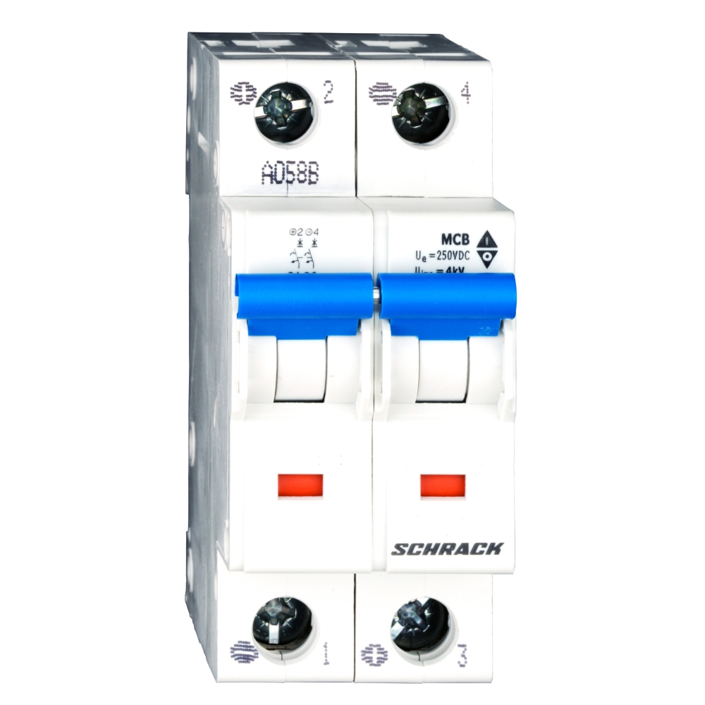 Intreruptor automat (MCB) DC, B 16A, 2 poli, 40&deg;C, 10kA, Schrack BM014216ME