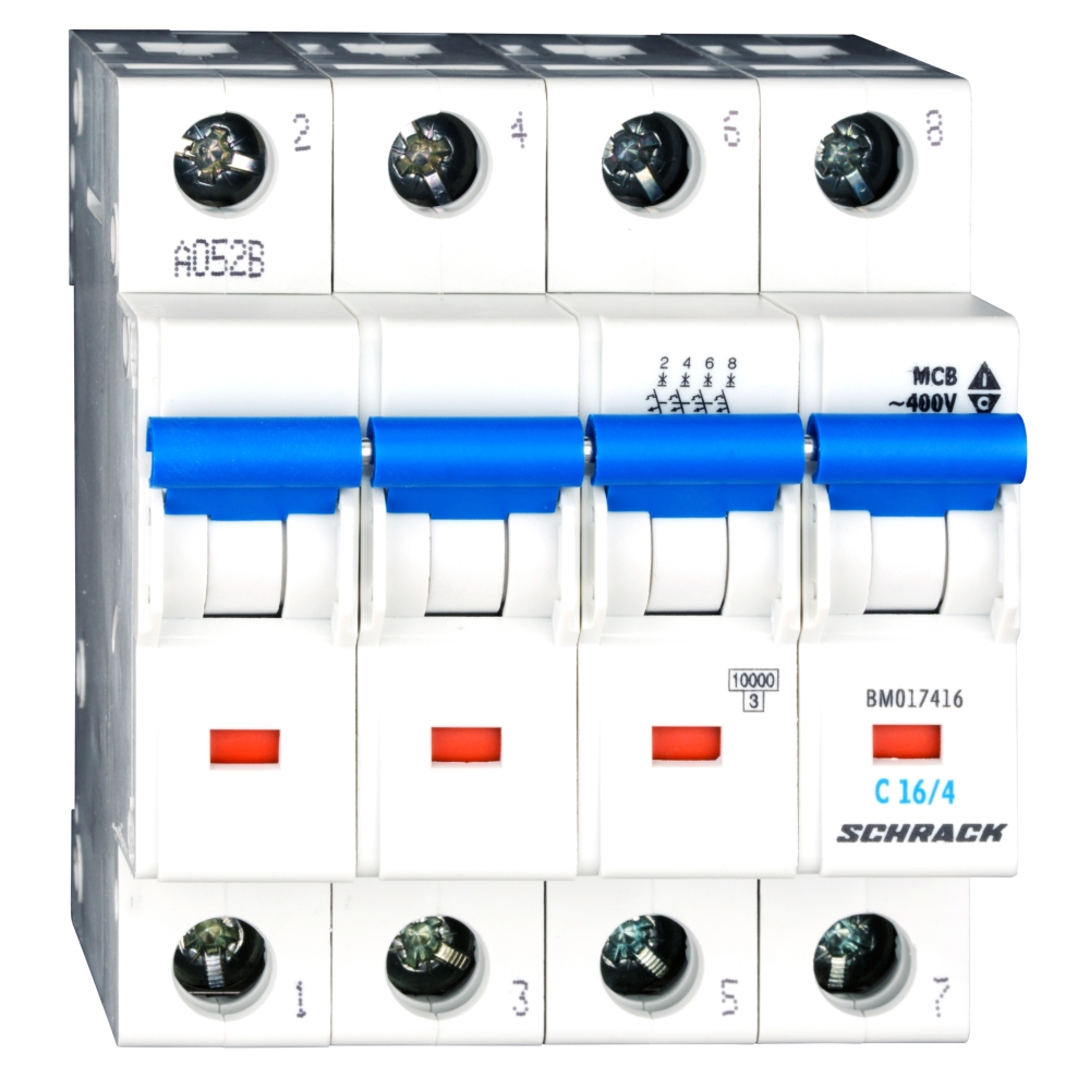 Intreruptor automat C 16A, 4P, 10kA, Schrack BM017416--