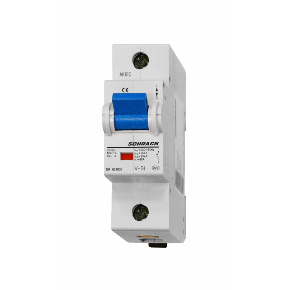 Întreruptor automat C 80A, 1P, 20kA, Schrack BR561800--