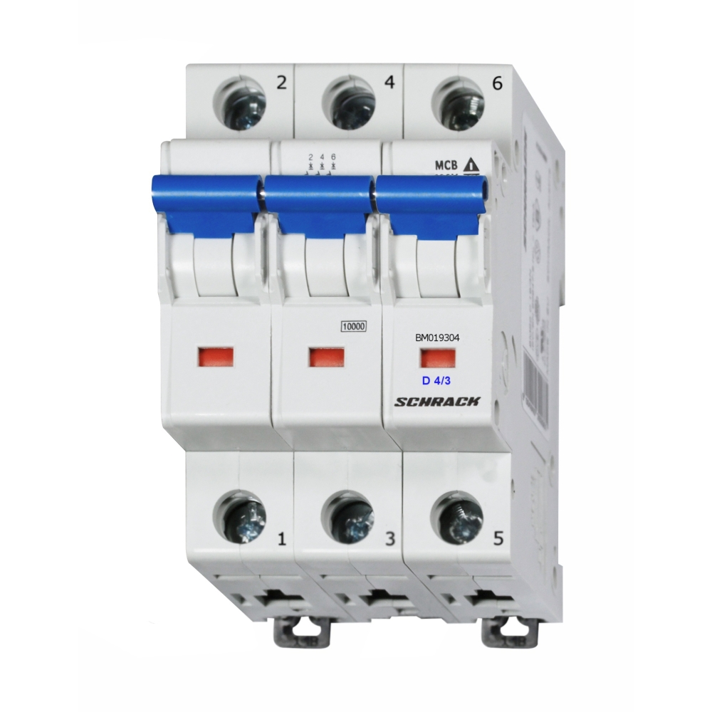 Intreruptor automat D 4A, 3P, 10kA, Schrack BM019304--