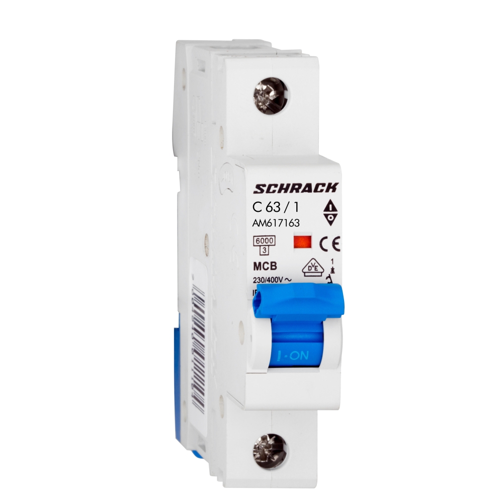 &Icirc;ntreruptor automat modular (MCB) AMPARO 6kA, C 63A, 1 pol, Schrack AM617163--