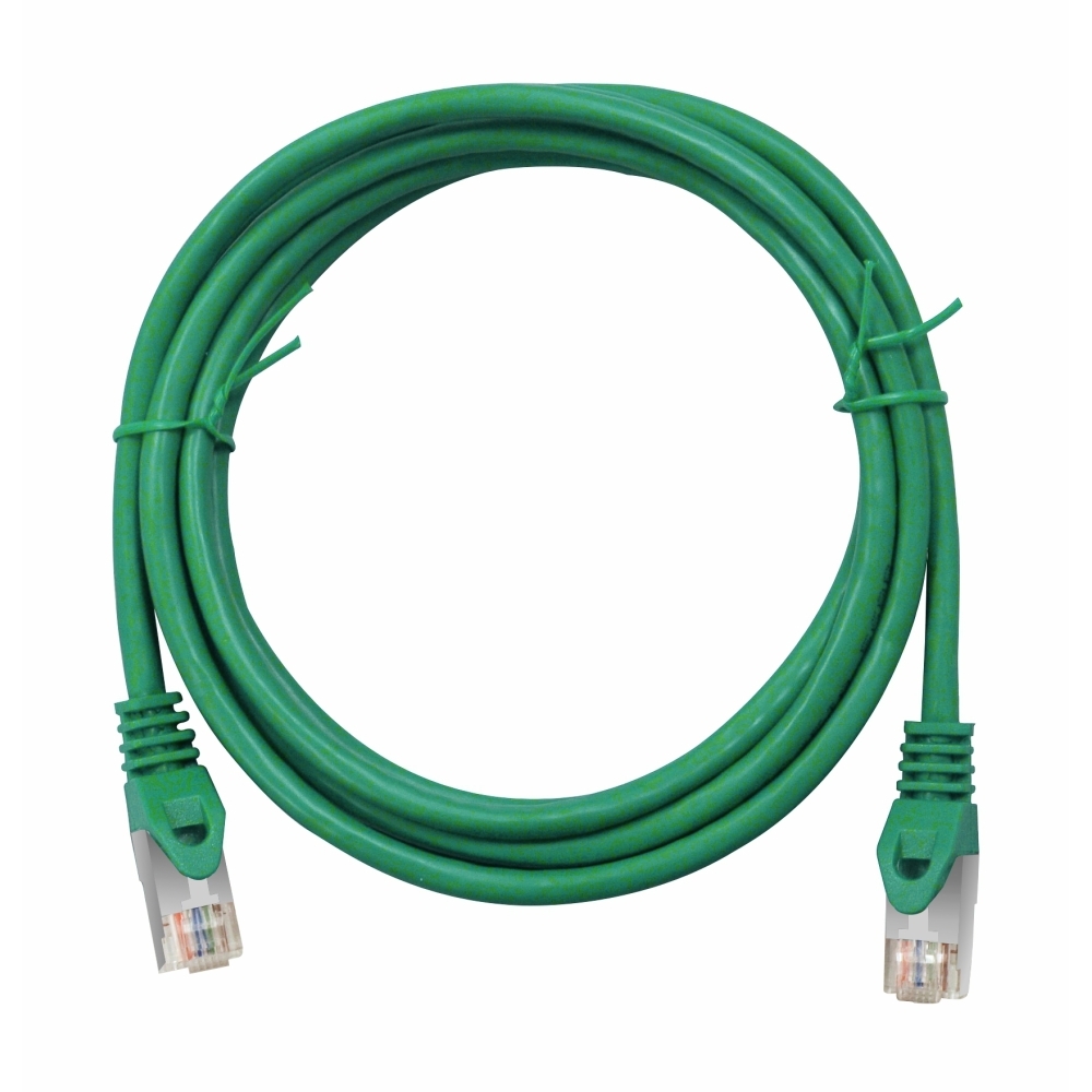 Patchcablu Cat.5e ecranat RJ45 verde 3m, H5GLU03K0U, Schrack