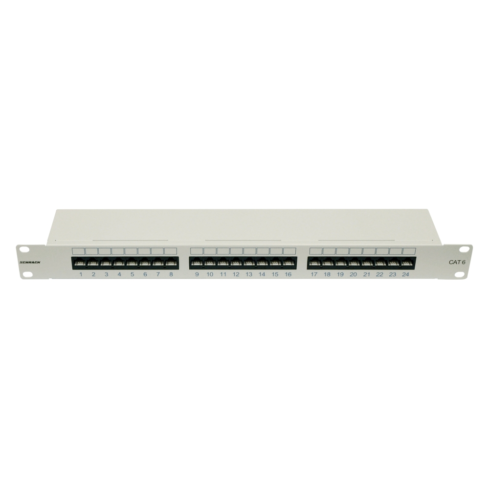 Patchpanel Cat.6 neecranat 24xRJ45U RAL7035, HSERU246GV, Schrack