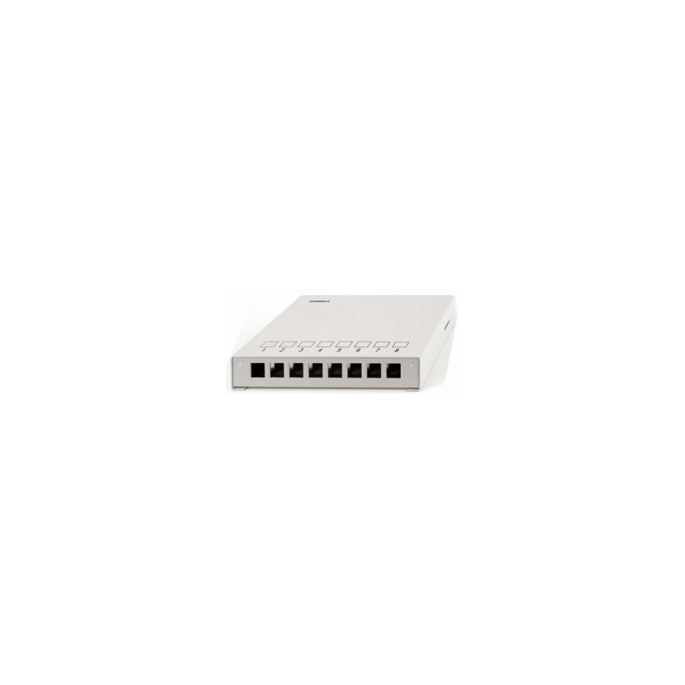 Patchpanel pt. 8 module TOOLLESS LINE, aplicat, RAL7035, HSER0080GV, Schrack