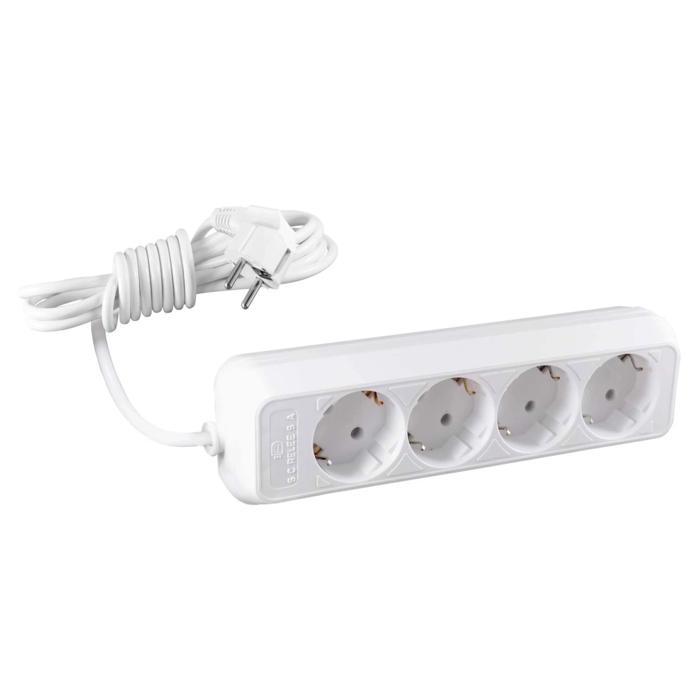 Prelungitor cu 4 prize cu contact de protectie, 3M, PL-4CP
