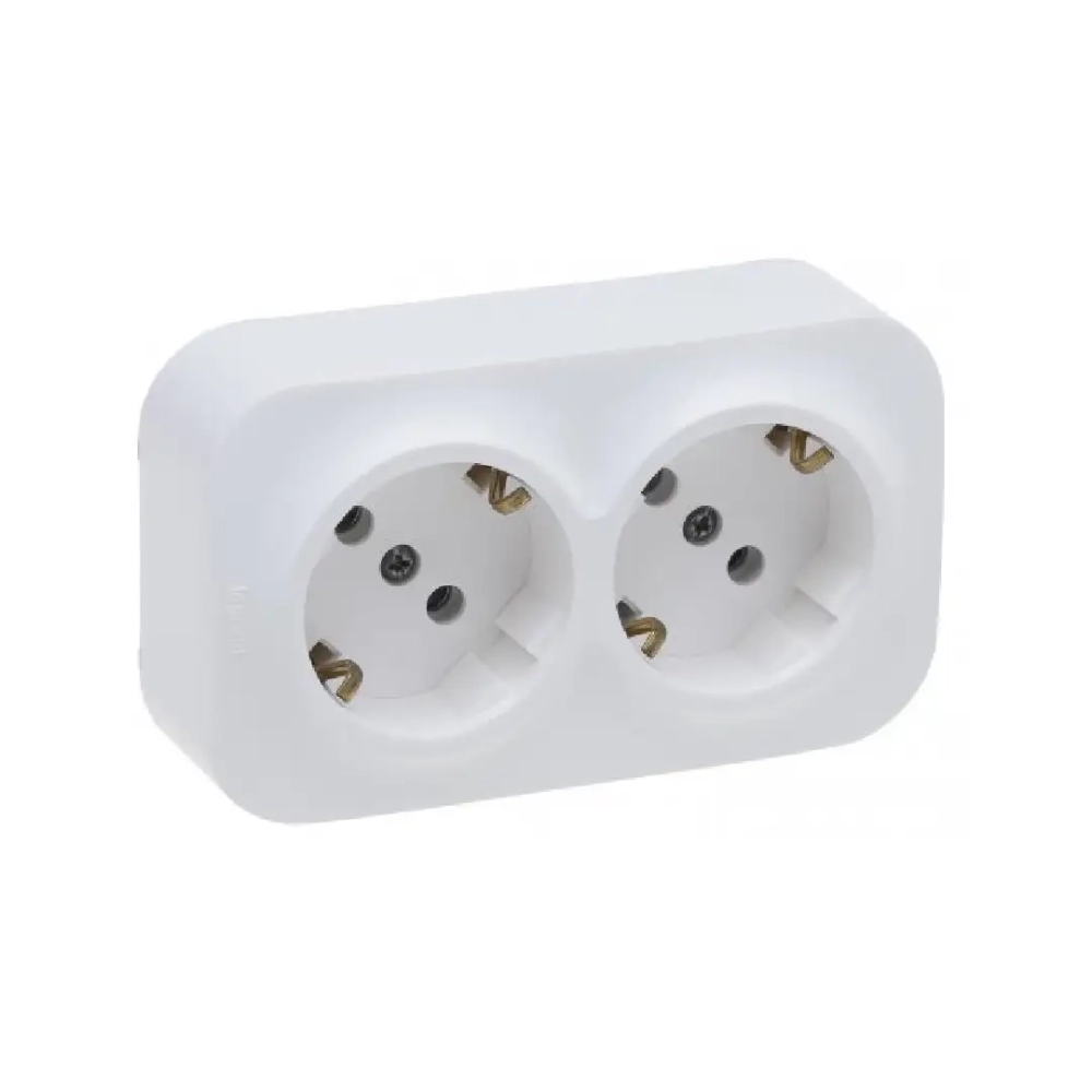 Priza dubla 2P+T Forix, Legrand 782413, alb, montaj aplicat