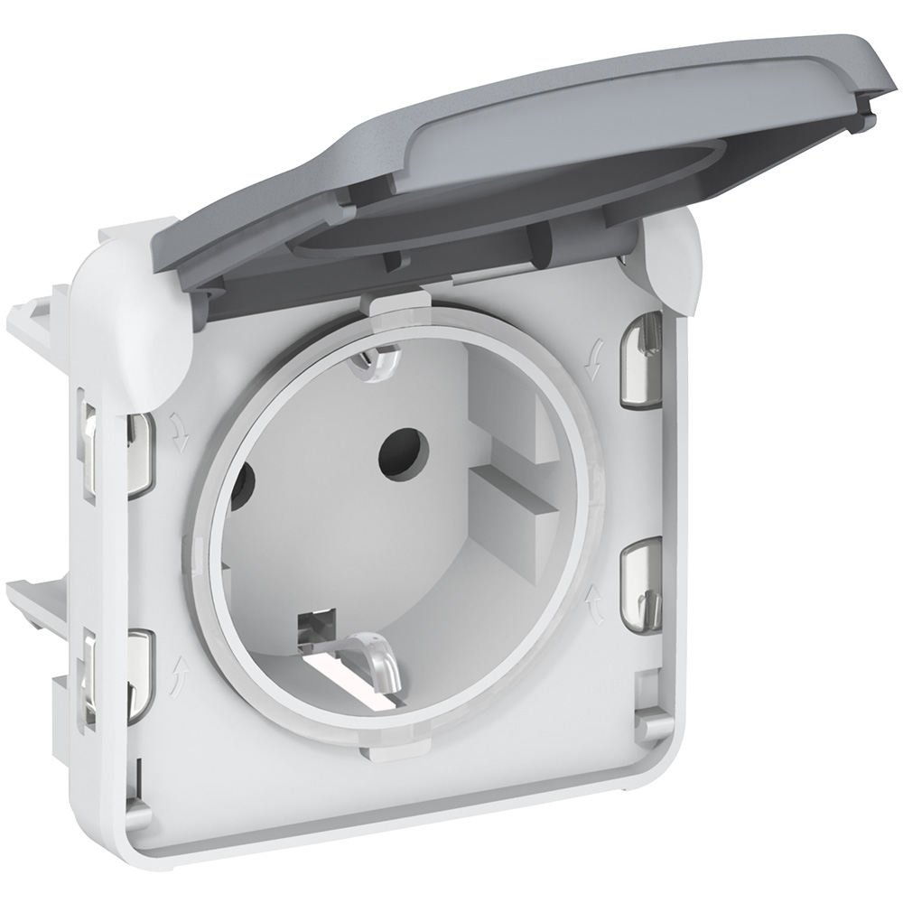 Priza schuko Plexo, IP55, standard german, 2P+E, gri, Legrand 069571