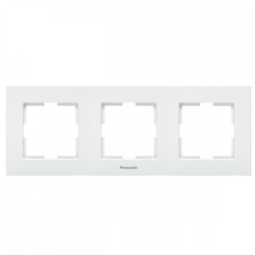 Rama decorativa aparataj unitar Panasonic, orizontala, 3 posturi, alb, Karre Plus, P-KPR3O