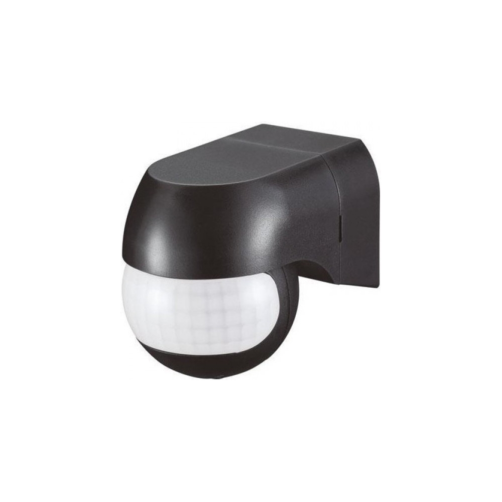 Senzor de miscare cu infrarosu negru pentru perete, max. 400W, 4A, 220-240V, IP44, 180 grade, Eurolamp, 147-02000
