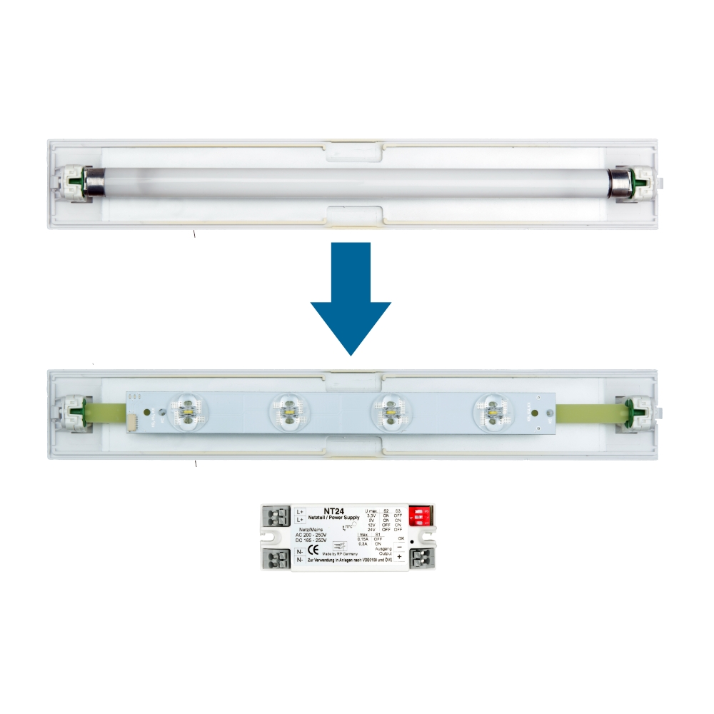 Set 4x1W ERT LED banda inloc. + NT24 + conector ptr.retrofit, NLERT04Q--, Schrack