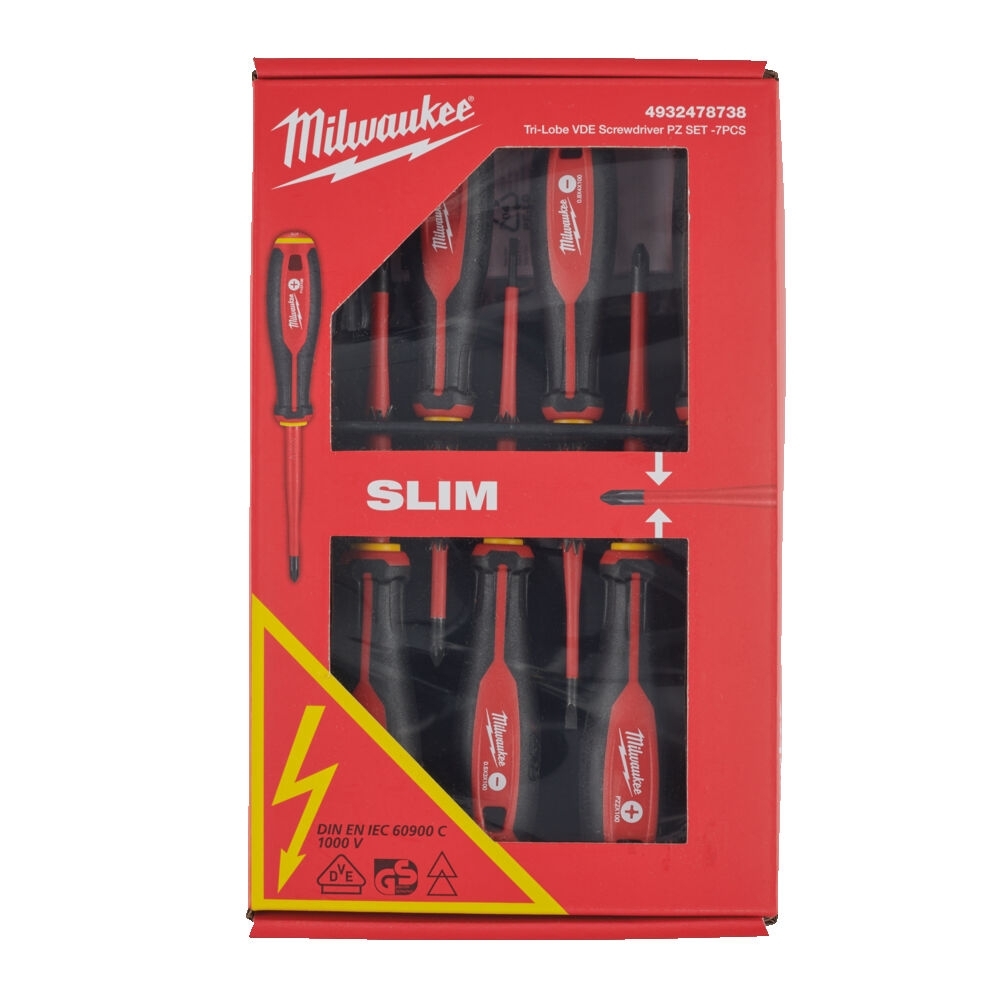 Set de surubelnite Tri-Lobe VDE 1.000V, 7buc, PZ SET, Milwaukee 4932478738