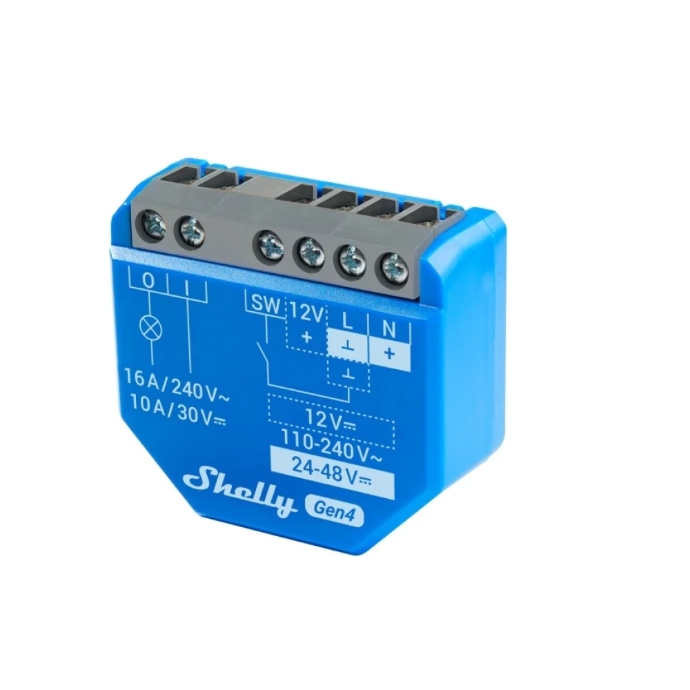Releu inteligent Shelly 1 GEN4, 1 canal, 16A, multiprotocol (WiFi, bluetooth, matter, zigbee), contact uscat