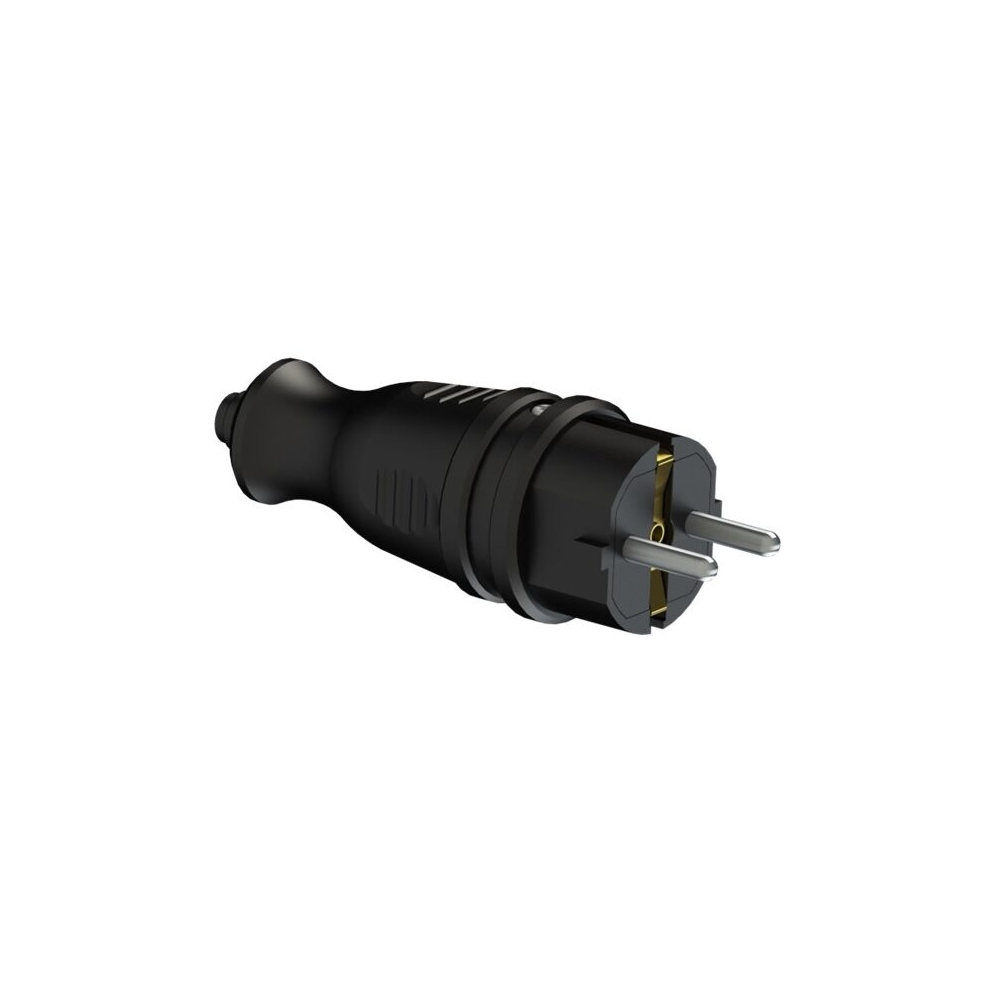 Stecher schucko, cauciuc, IP44, 16A, 230V, negru, BL-KEF-F