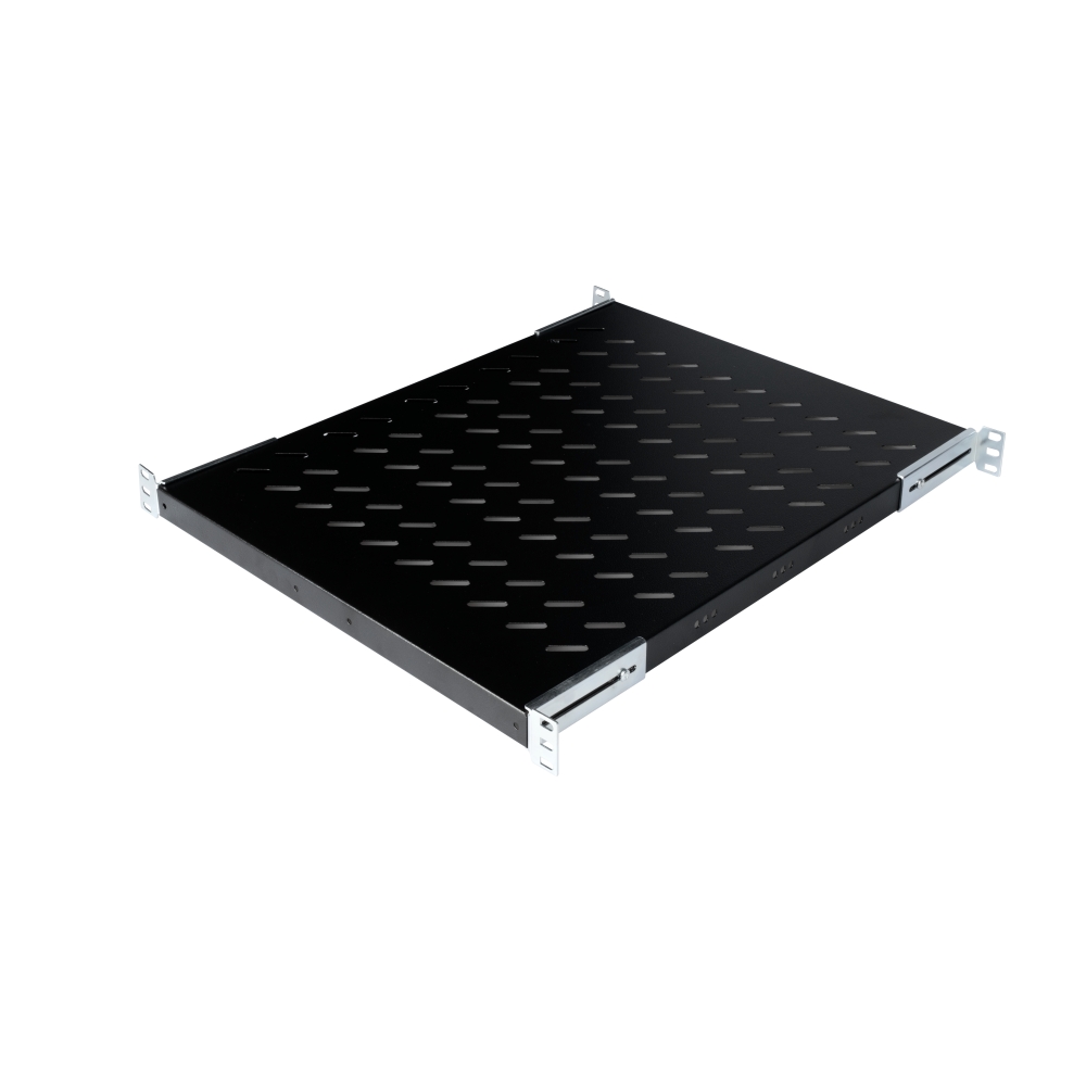 Tavă fixă 19", 1U, 50kg, D570, negru RAL 9005