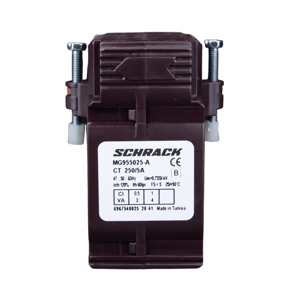 Transformator de curent 250/5A, 40x10, clasă 0.5, Schrack MG955025-A